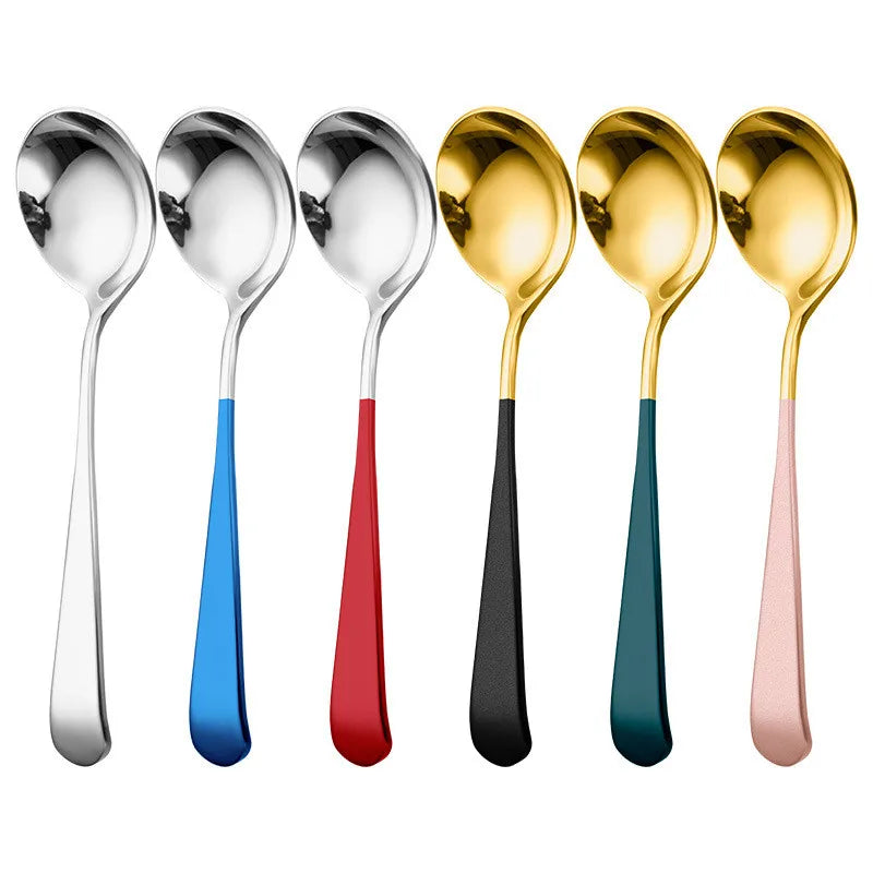 15,9 cm * 4,5 cm Runde Kopf Kaffee Löffel Edelstahl Mischen Tee Dessert Kuchen Scoop Mehrfarbige Küche Geschirr Zubehör