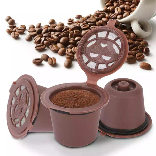 3 Stück wiederverwendbare Kaffeekapseln Filter nachfüllbare Kapseln Tasse passend für Nespresso Kapsel Kaffeemaschine Zubehör