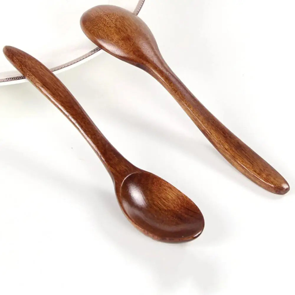 1 Stück Holzlöffel Suppenlöffel und Gabel Umweltfreundliche Produkte Geschirr Natürliche Ellipse Schöpfkelle Löffel Set Löffel zum Kochen