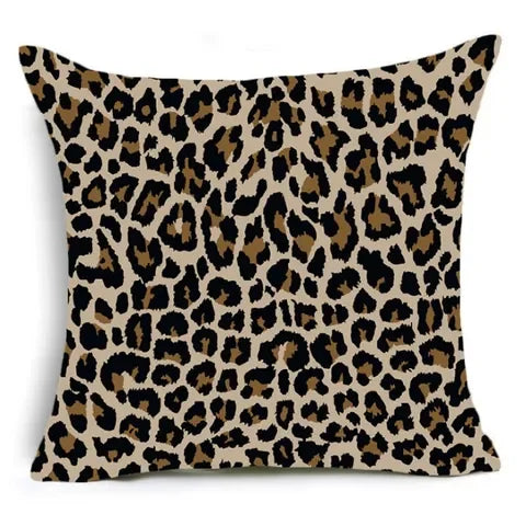 Leopard Print Cushion Cover Soft Short Velvet Throw Pillowcases 45*45cm Animal Office Car Sofa Bed Home Decorative Pillow Cases