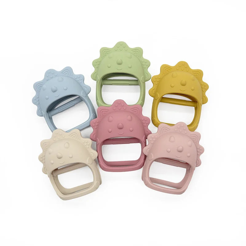 Neue Design Weiche Silikon Beißringe Für Baby Neugeborenen Ausbildung Grip Baby Spielzeug Anhänger Kauen Zahnen Für Baby Zubehör Spielzeug