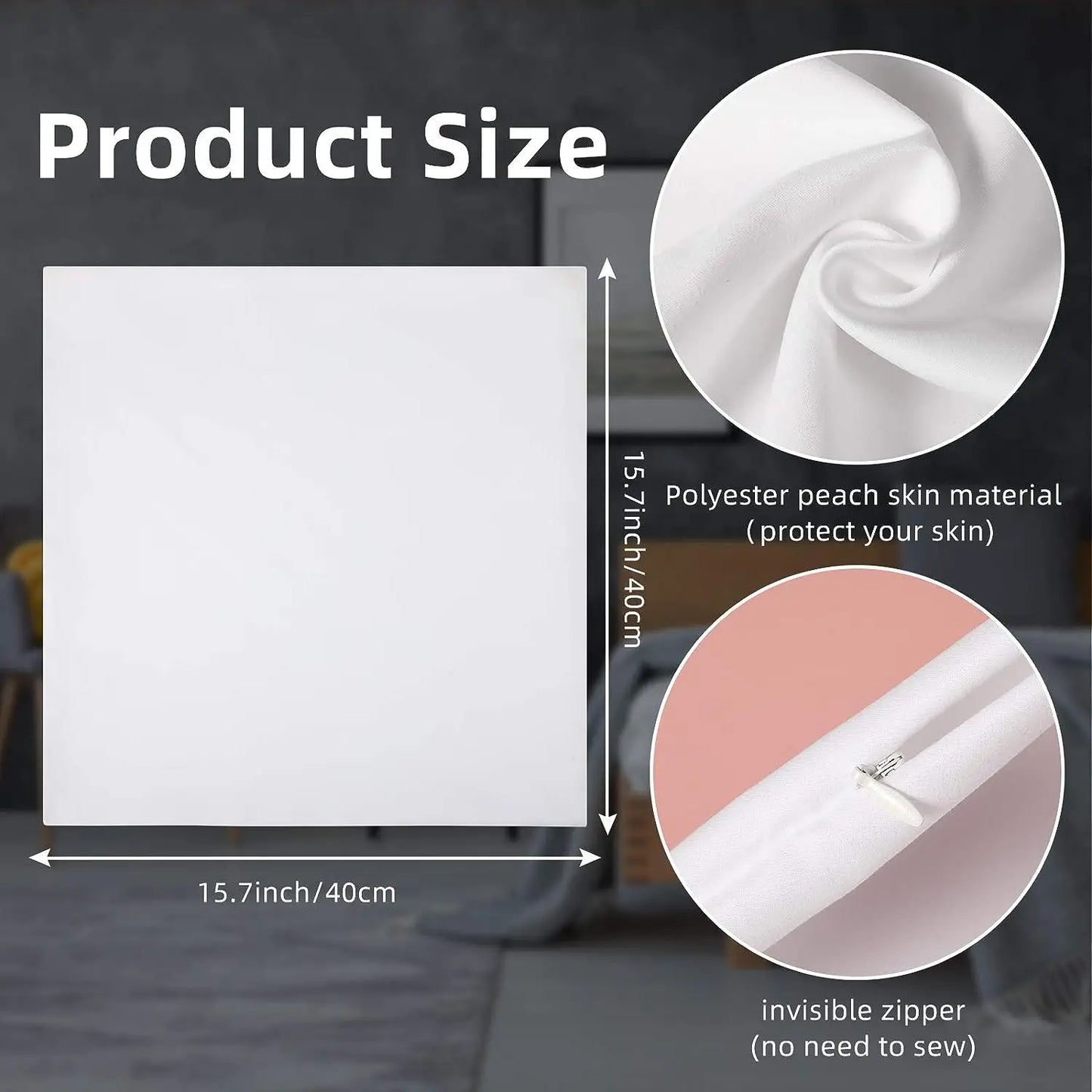 4 Stück Sublimationsrohlinge Wurfkissenbezug Wärmeübertragungskissenbezüge mit unsichtbaren Reißverschlüssen für DIY-Druck Sofa Coach Dekor