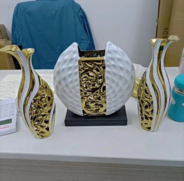 3 teile/satz Europäischen Hochzeit Dekor Handwerk Keramik Vase Kreative Raum Dekoration