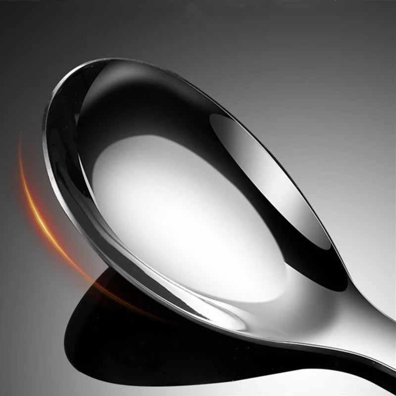 Creative Korean 316 Stainless Steel Spoon Household Flat-bottomed Teaspoons Thickened Deepened Tablespoons Utensil for Home