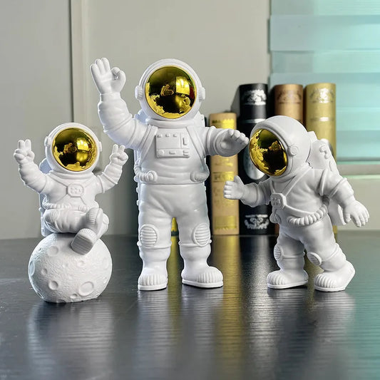 3Pcs Kreative Harz Astronaut Ornament Figur Statue Spaceman Desktop Decor Modellierung Kinder Geschenk Hause Dekoration