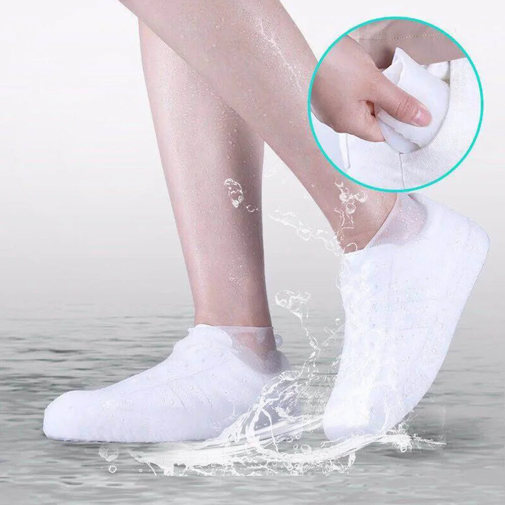 1 Paar wasserdichter rutsch fester Unisex-Silikons chuh Hochela tische, verschleiß feste Regens tiefel für wieder verwendbare Schuh überzüge für Regentage im Freien