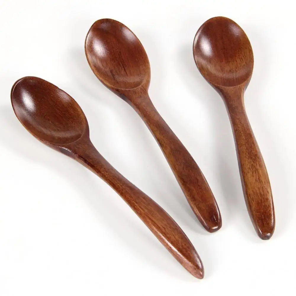 1 Stück Holzlöffel Suppenlöffel und Gabel Umweltfreundliche Produkte Geschirr Natürliche Ellipse Schöpfkelle Löffel Set Löffel zum Kochen