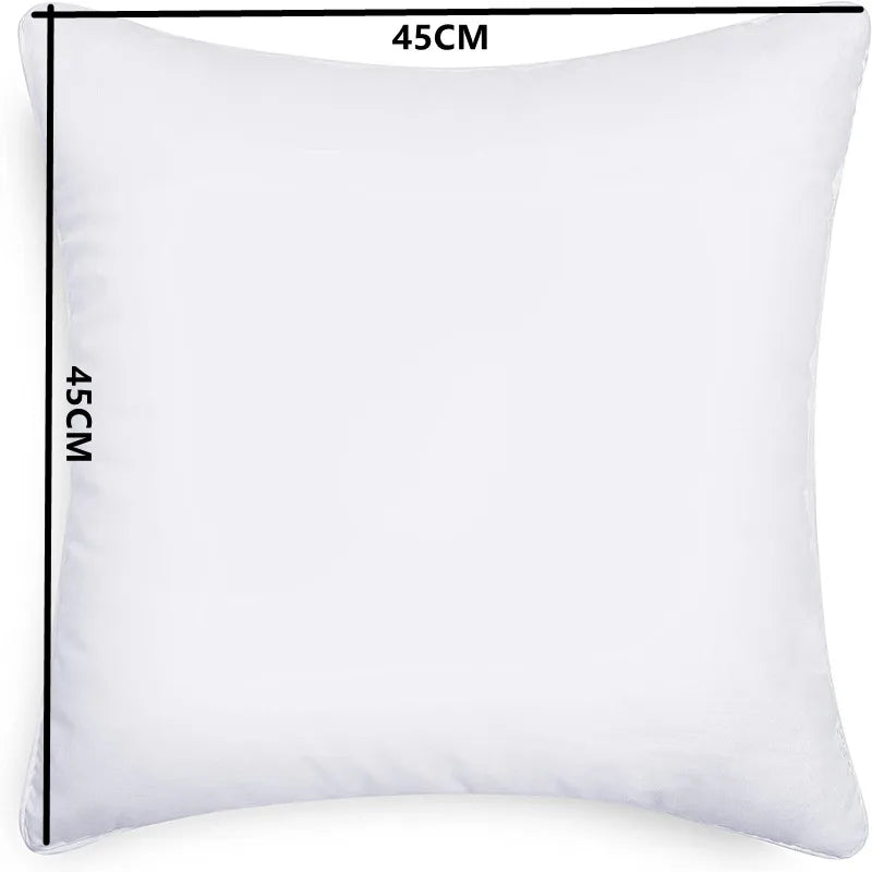 45 x 45 cm Dekokissen-Einsatz aus hochwertiger weicher Baumwolle, quadratisches dekoratives Kissenkern-Set für Bett, Sofa, Couch, JAF018