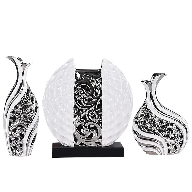 3 teile/satz Europäischen Hochzeit Dekor Handwerk Keramik Vase Kreative Raum Dekoration