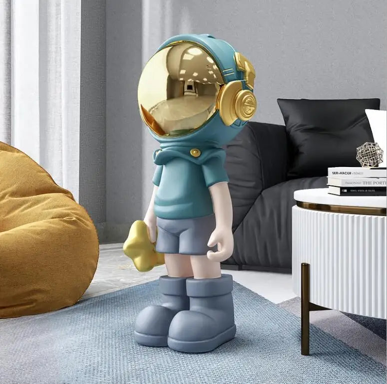 Europäische luxuriöse große Boden-Astronauten-Harzornamente für Zuhause und Wohnzimmer