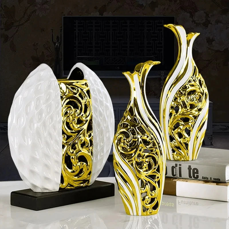 3 teile/satz Europäischen Hochzeit Dekor Handwerk Keramik Vase Kreative Raum Dekoration