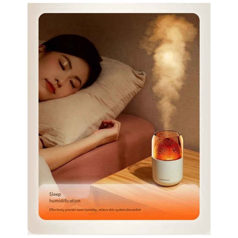 1Set Luftbefeuchter Kühle Flamme Lampe Stille Desktop Umgebungs Lampe Luftbefeuchter Aromatherapie Maschine Mini