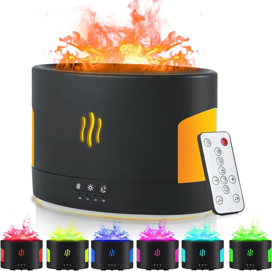 450 ml Flamme Luftbefeuchter Aromatherapie Diffusor RGB Ultraschall Aromatische Essenzen Haus Luftbefeuchter Bedoom mit Bluetooth Audio