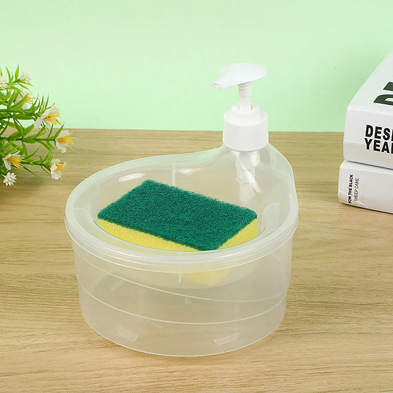 Soap Dispenser and Scrubber Holder Multifunctional Dishwashing Container
