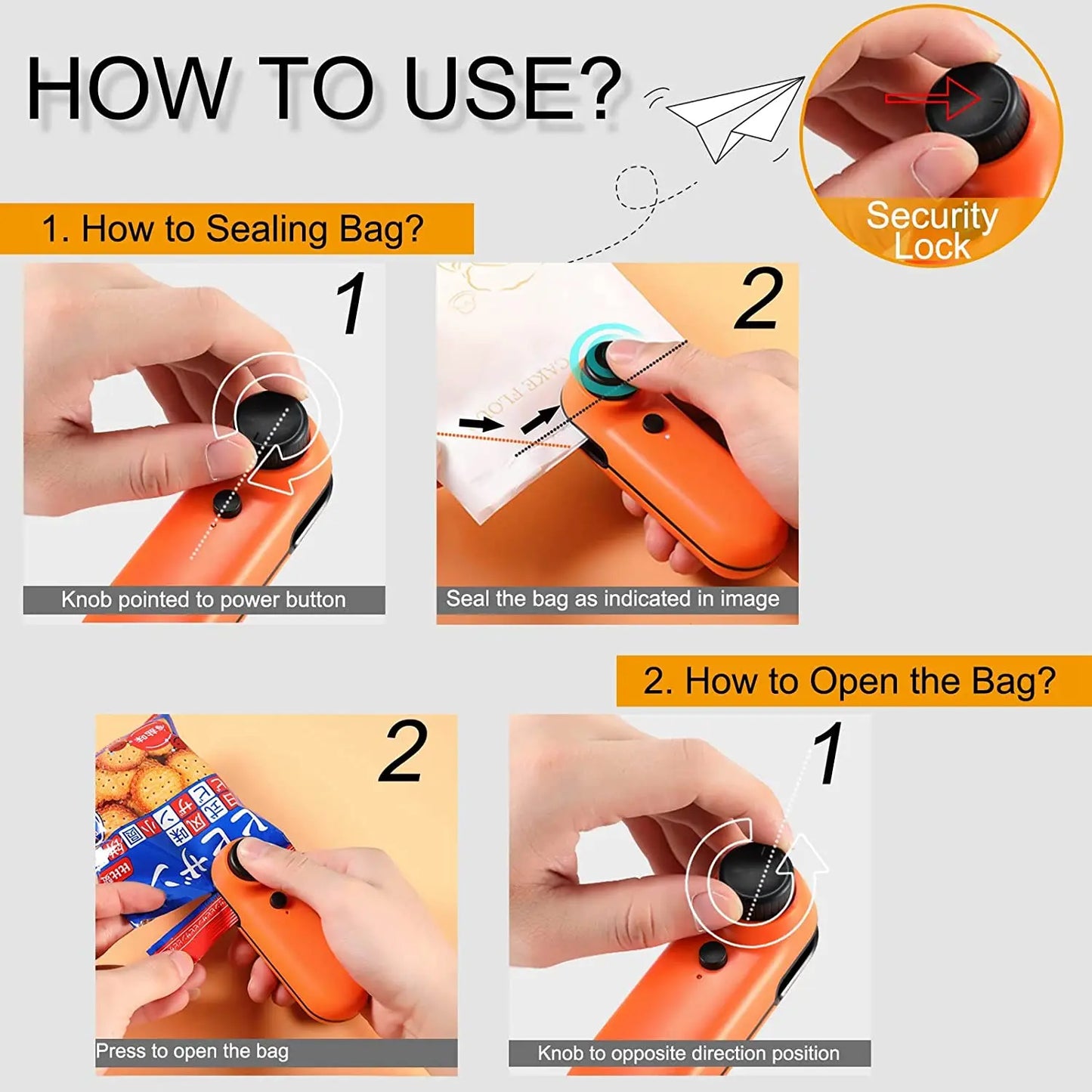 New USB Chargable Bag Sealer Portable Food Packaging Bag Sealing Machine with Cable Multifunctional Sealer Packing Kitchen Tools