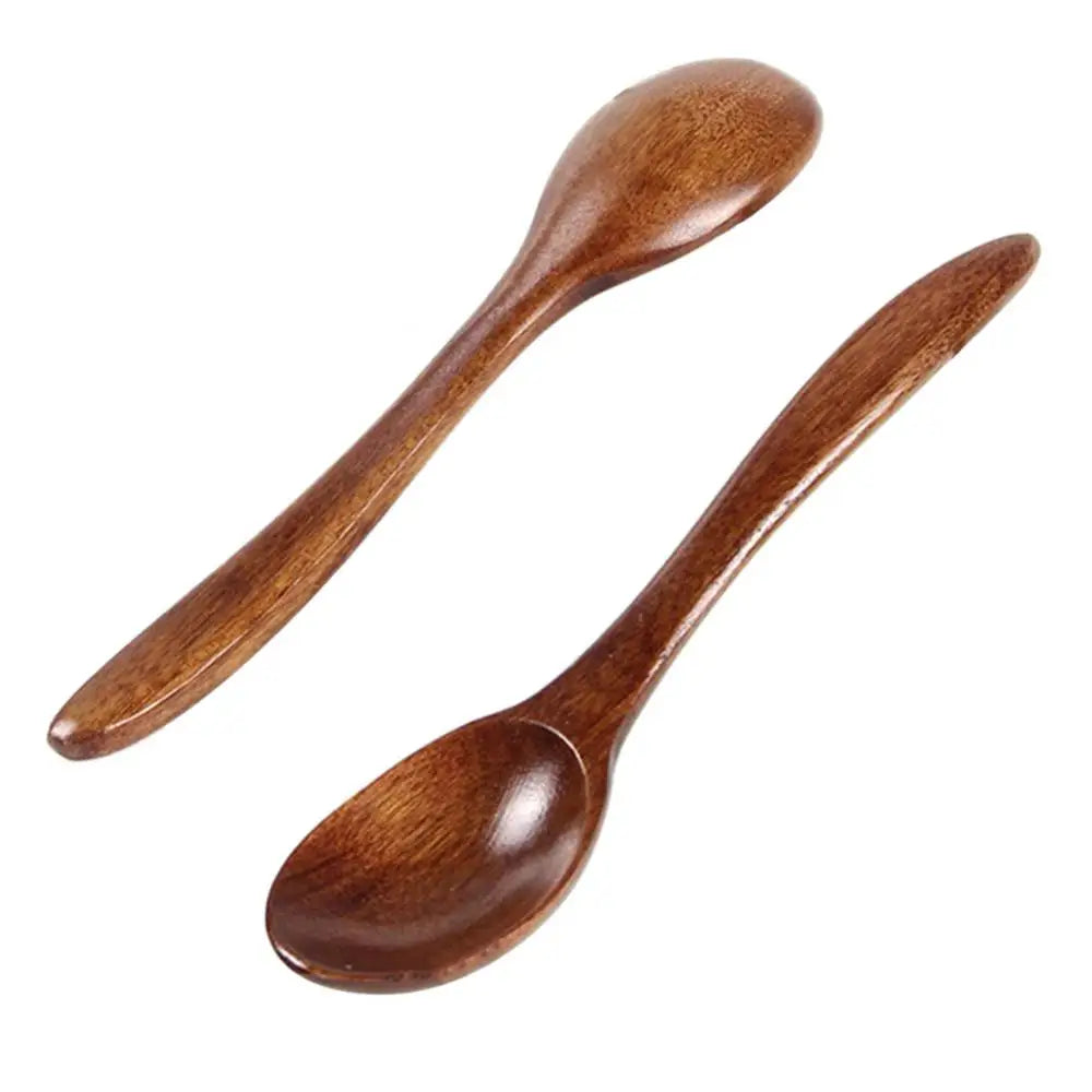 1 Stück Holzlöffel Suppenlöffel und Gabel Umweltfreundliche Produkte Geschirr Natürliche Ellipse Schöpfkelle Löffel Set Löffel zum Kochen