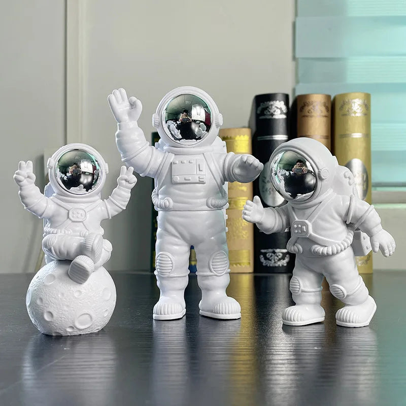 3Pcs Kreative Harz Astronaut Ornament Figur Statue Spaceman Desktop Decor Modellierung Kinder Geschenk Hause Dekoration