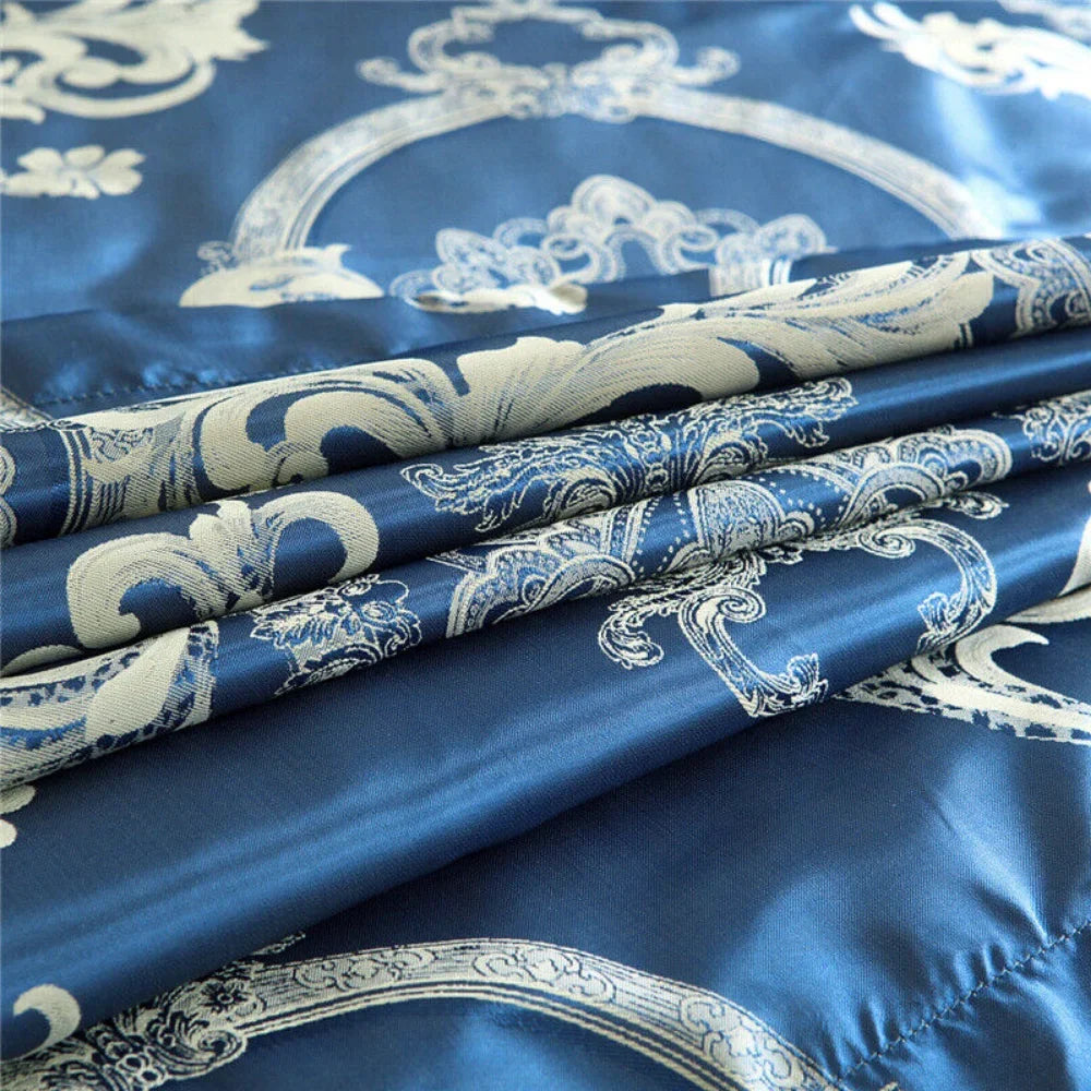 Luxury Satin Jacquard Duvet Cover Comforter Bedding Set Quilt Bed Linen Full Twin Satin Quilt Cover Twin Full Queen King