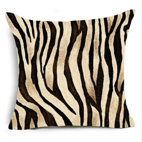 Leopard Print Cushion Cover Soft Short Velvet Throw Pillowcases 45*45cm Animal Office Car Sofa Bed Home Decorative Pillow Cases