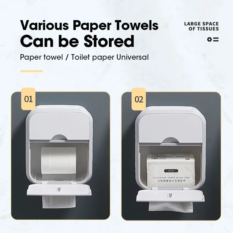Wand hängende Tissue -Box -Rollenpapierhalter Toilettengewebespeicherbox