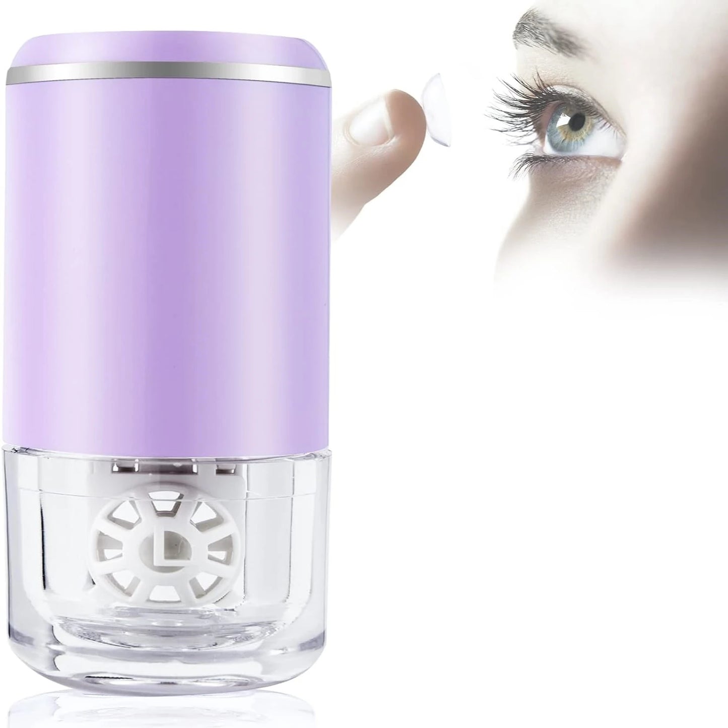 Ultrasonic Contact Lens Cleaner Machine Intelligent Cleaning Case Kit for Soft & Rigid Contact Lenses Automatic Vibration Washer