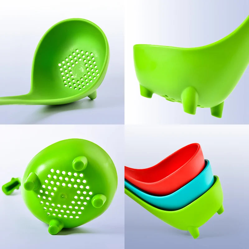 FHEAL Cute Giraffe Colander With Long Handle Food-grade PP Long Handle Cooking Utensils Tableware Spoon Kitchen Accessories