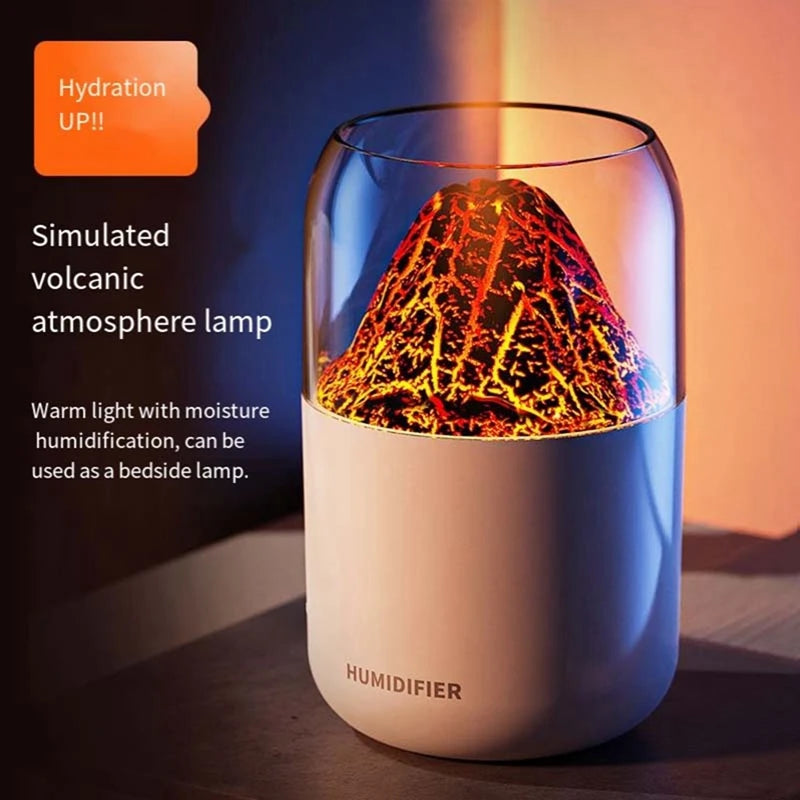Humidifier Cool Flame Lamp Mini Silent Desktop Ambient Lamp Humidifier Aromatherapy Machine
