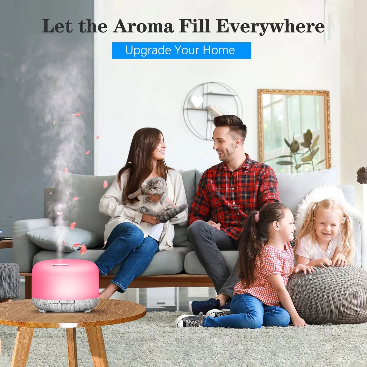 500 ml Aroma-Diffusor, Holzmaserung, 5 V, 2 A, ätherisches Öl, Aromatherapie-Diffusor, Luftbefeu