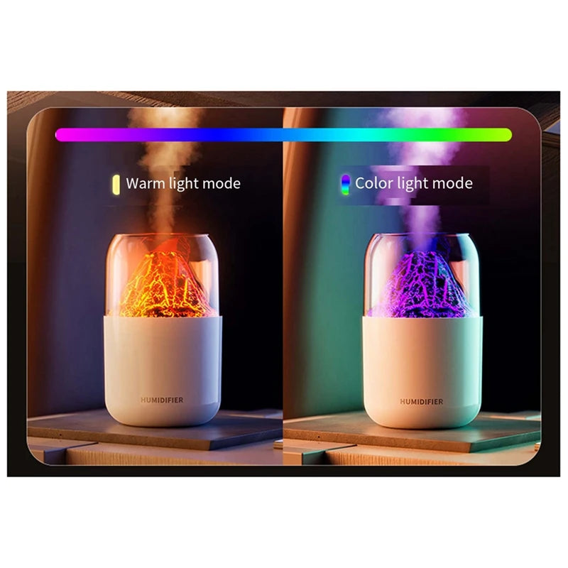 1Set Luftbefeuchter Kühle Flamme Lampe Stille Desktop Umgebungs Lampe Luftbefeuchter Aromatherapie Maschine Mini