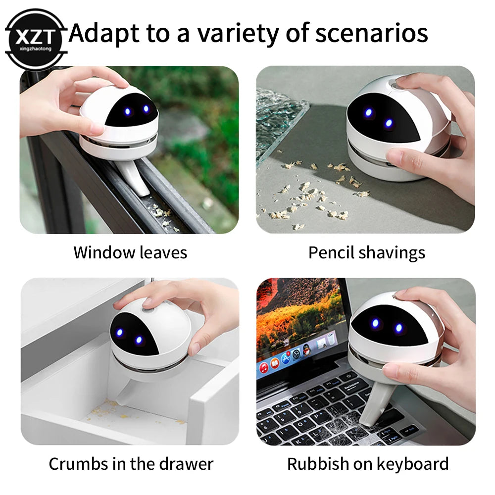 Mini Handheld Vacuum Cleaner New Desk Table Dust Vacuum USB Table Sweeper Desktop With Clean Brush For Home Office School Crumbs
