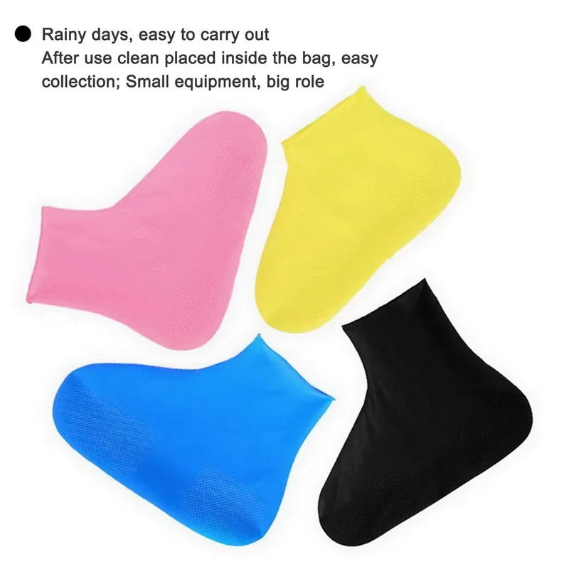 1 Paar wasserdichter rutsch fester Unisex-Silikons chuh Hochela tische, verschleiß feste Regens tiefel für wieder verwendbare Schuh überzüge für Regentage im Freien
