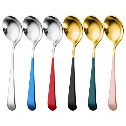 15,9 cm * 4,5 cm Runde Kopf Kaffee Löffel Edelstahl Mischen Tee Dessert Kuchen Scoop Mehrfarbige Küche Geschirr Zubehör