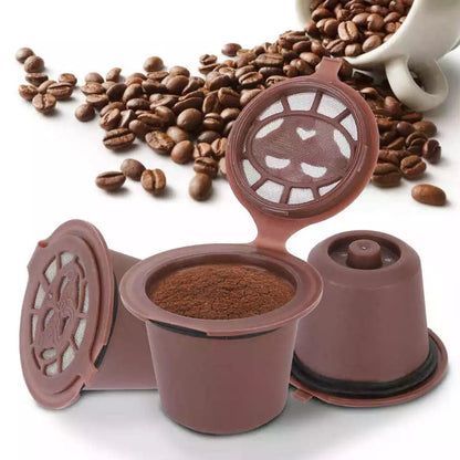 3 Stück wiederverwendbare Kaffeekapseln Filter nachfüllbare Kapseln Tasse passend für Nespresso Kapsel Kaffeemaschine Zubehör