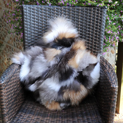 CX-D-96 Natürliche Farbe Handarbeit Patchwork Echt Fuchs Pelz Sofa Kissenbezug Kissen Fall ~ DROP-VERSCHIFFEN