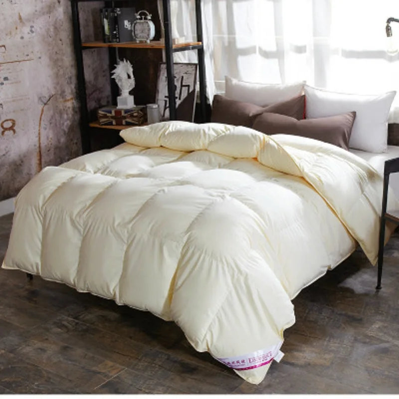 Advanced 100% Goose Down Duvet quilted cotton Quilt cover Comfortable and warm Comforter Winter Thick Blanket Solid Color