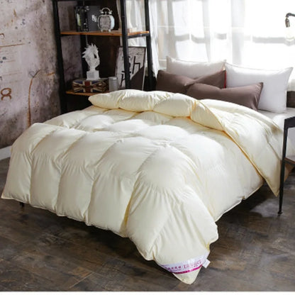 Advanced 100% Goose Down Duvet quilted cotton Quilt cover Comfortable and warm Comforter Winter Thick Blanket Solid Color