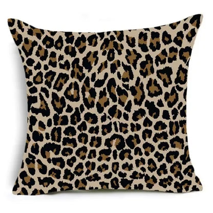 Leopard Print Cushion Cover Soft Short Velvet Throw Pillowcases 45*45cm Animal Office Car Sofa Bed Home Decorative Pillow Cases