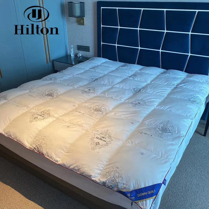 Latest Comforter Winter Quilted Blanket Goose Down Duvet Quilt 100%Cotton Cover King Queen Blanket Size Twin Stitch одеяло