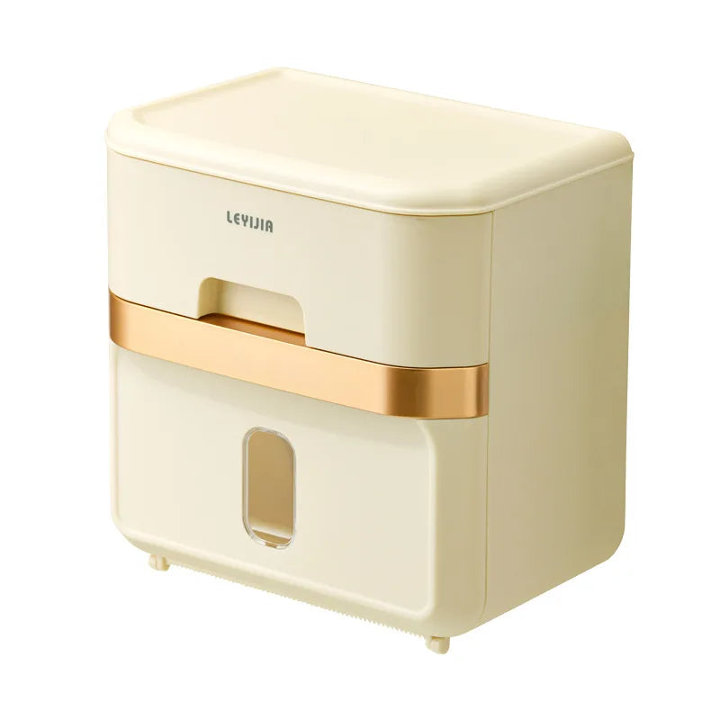 Toilet tissue holder non perforated wall mounted tissue box storage and storage rack bathroom accessories drawer paper roll rack