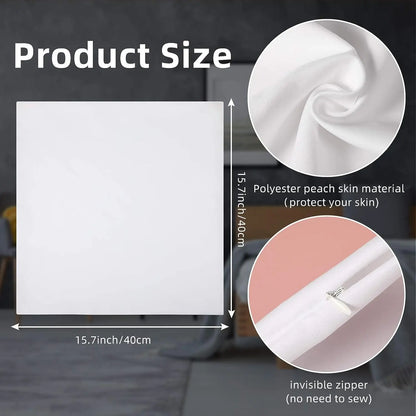 4 Stück Sublimationsrohlinge Wurfkissenbezug Wärmeübertragungskissenbezüge mit unsichtbaren Reißverschlüssen für DIY-Druck Sofa Coach Dekor