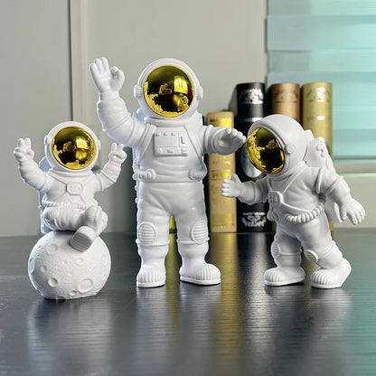 3Pcs Kreative Harz Astronaut Ornament Figur Statue Spaceman Desktop Decor Modellierung Kinder Geschenk Hause Dekoration