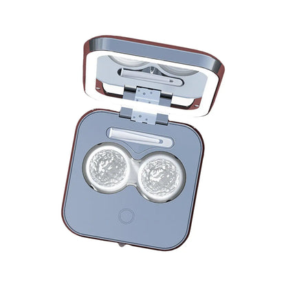 Contact Lens Ultrasonic Cleaning Machine Eye Contact Lens Case USB Rechargeable Small Size Travel with Mirror Cleaner Container