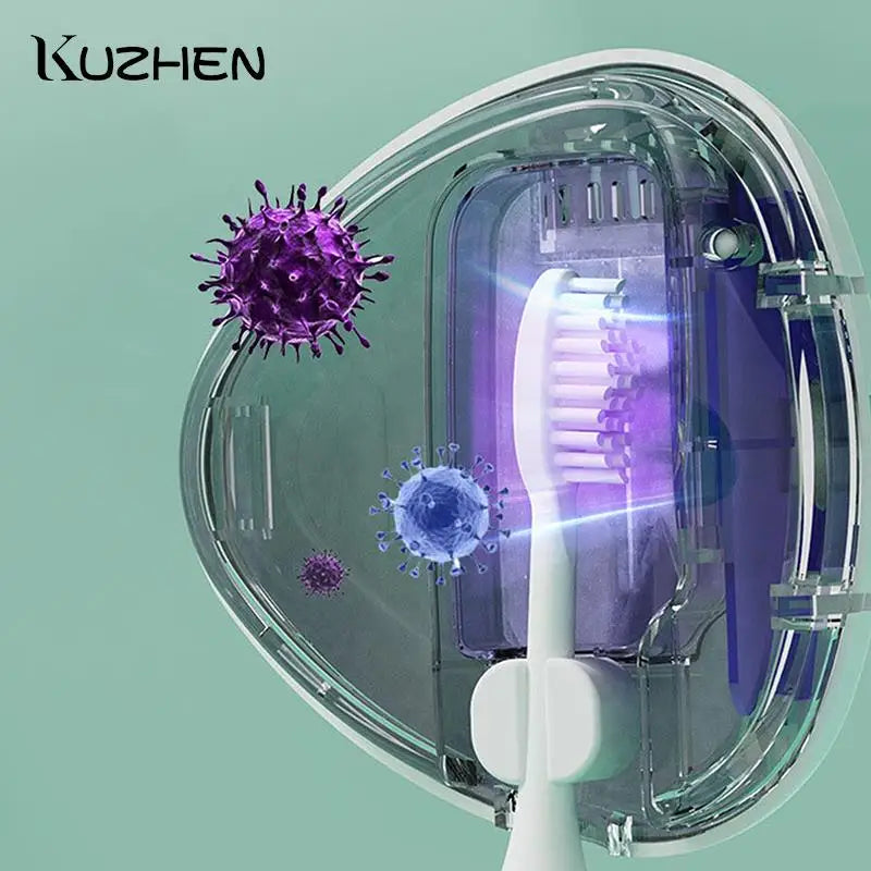 Portable Toothbrush Sanitizer Blue Light UV Toothbrush Head Disinfection Box Sterilizer