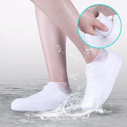 1 Paar wasserdichter rutsch fester Unisex-Silikons chuh Hochela tische, verschleiß feste Regens tiefel für wieder verwendbare Schuh überzüge für Regentage im Freien