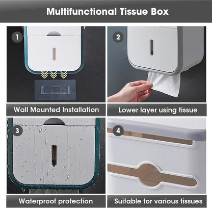 Wand hängende Tissue -Box -Rollenpapierhalter Toilettengewebespeicherbox