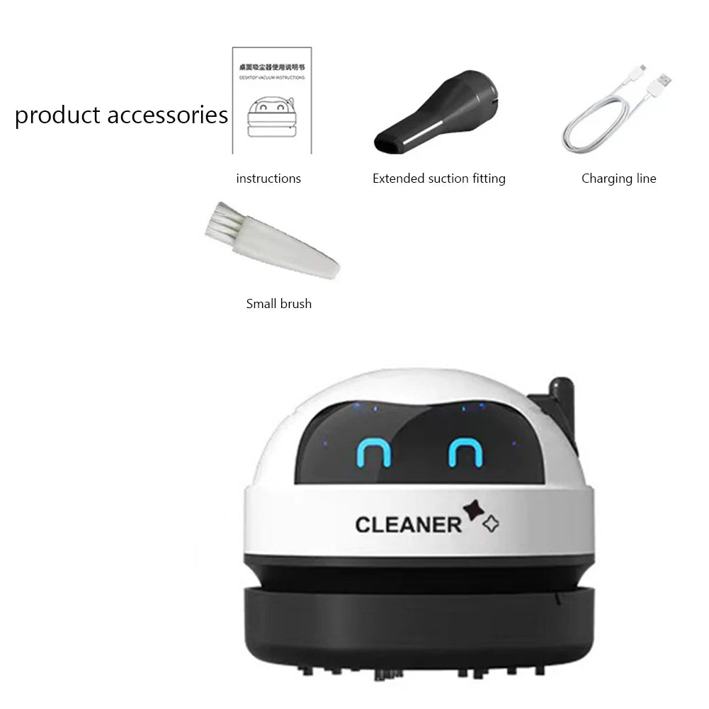 Smart Robot Vacuum Cleaner Desk Table Dust Vacuum Mini Car Vacuum Cleaner Detachable Nozzle Household Pet Hair Cleaning Tools
