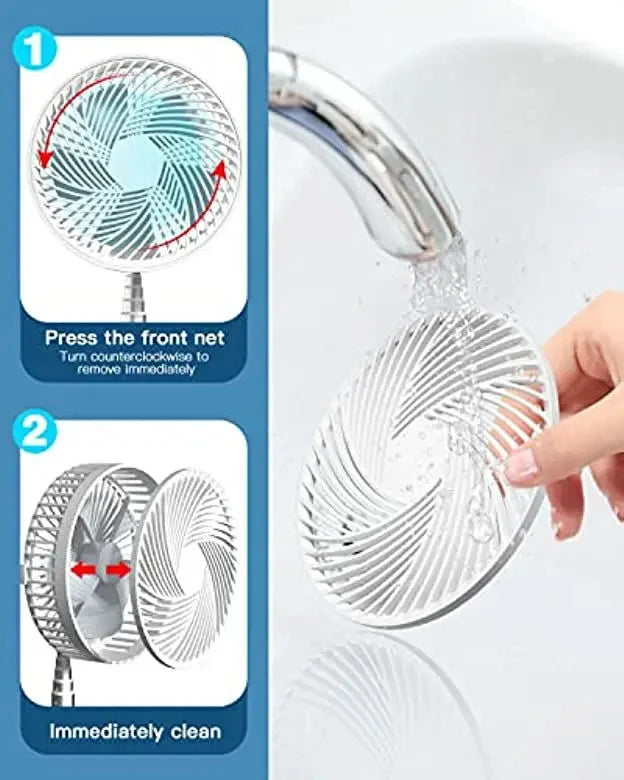 Standlüfter 6 -Zoll -Falten tragbarer Teleskopboden/USB mit wiederaufladbarem Akku