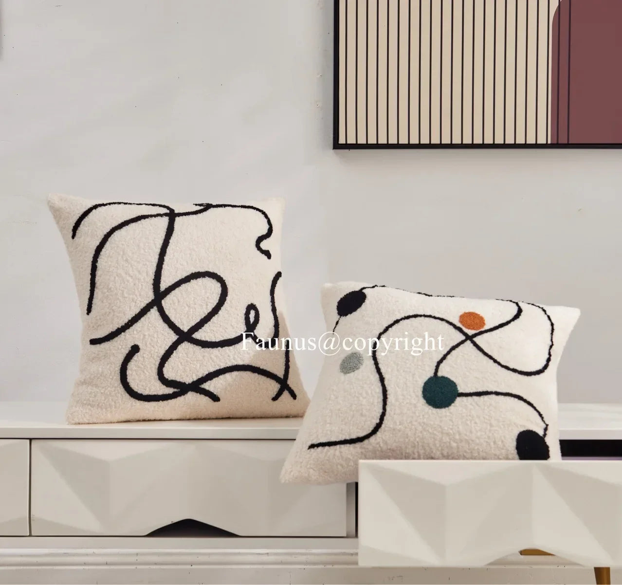 Stickkissen bedeckt die nordische moderne Einfachheit