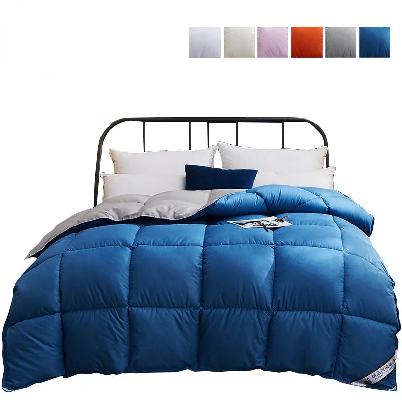 Latest Comforter Winter Quilted Blanket Goose Down Duvet Quilt 100%Cotton Cover King Queen Blanket Size Twin Stitch одеяло