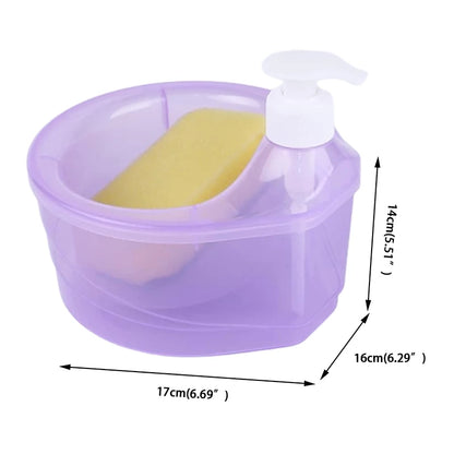 Soap Dispenser and Scrubber Holder Multifunctional Dishwashing Container
